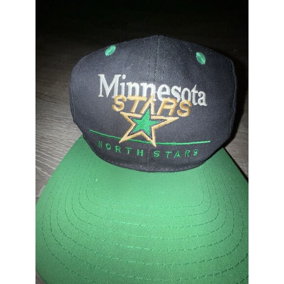 Vintage Minnesota North Stars Cap Hat Twins Enterprise NHL Black Snapback - Picture 2 of 9